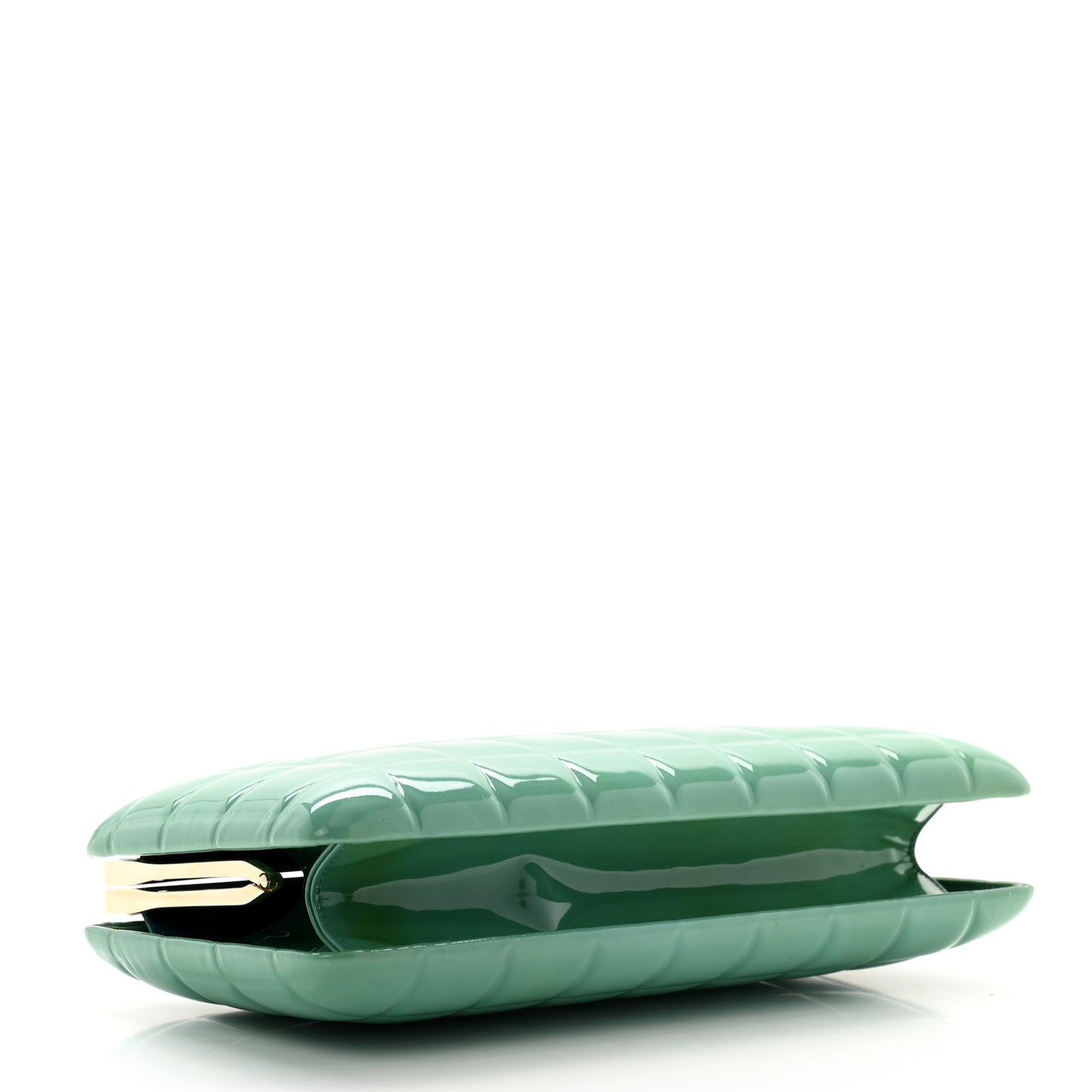 Patent Frame Chocolate Bar Clutch Light Blue