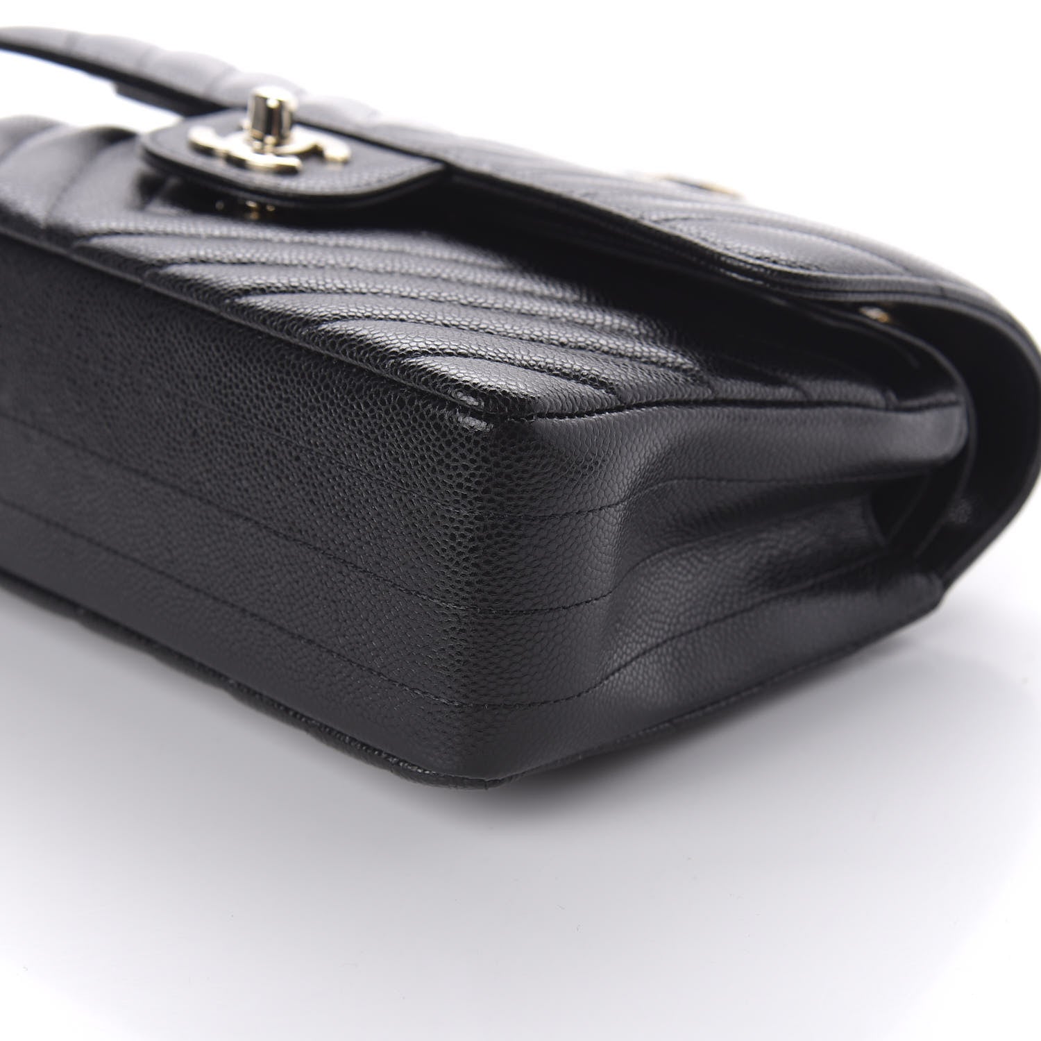 Chanel Caviar Chevron Quilted Small Double Flap Black 8 of 12