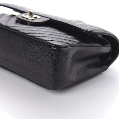 Chanel Caviar Chevron Quilted Small Double Flap Black 8 of 12