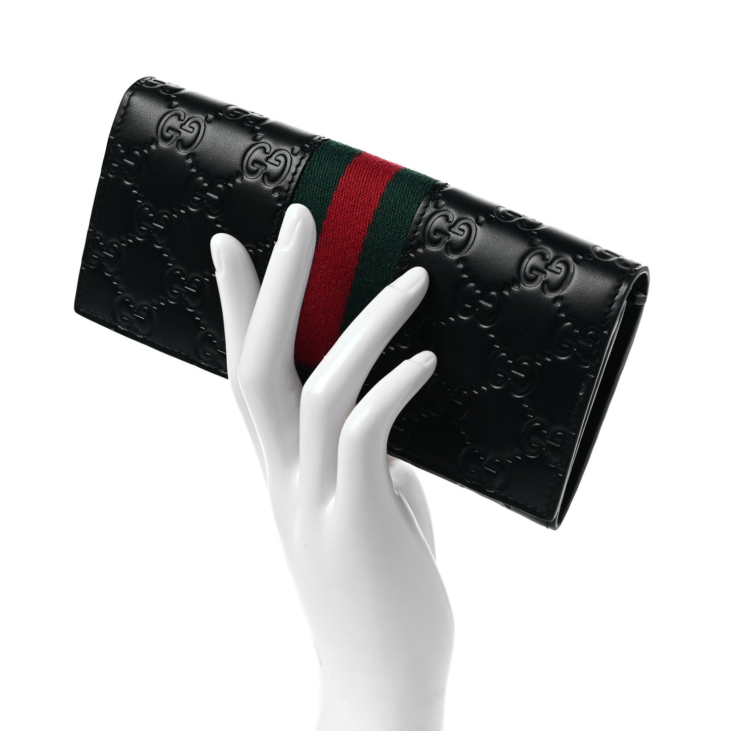 Guccissima Signature Web New Web Continental Wallet Black