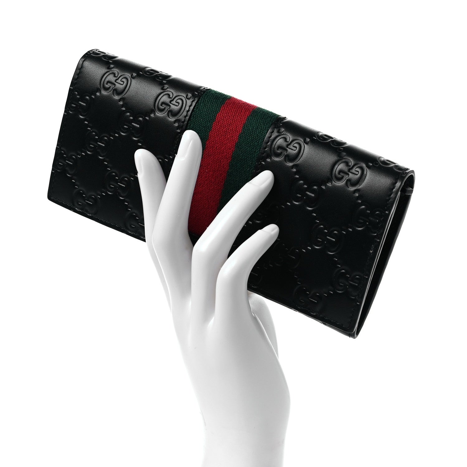 Gucci Guccissima Signature Web New Web Continental Wallet Black 2 of 10