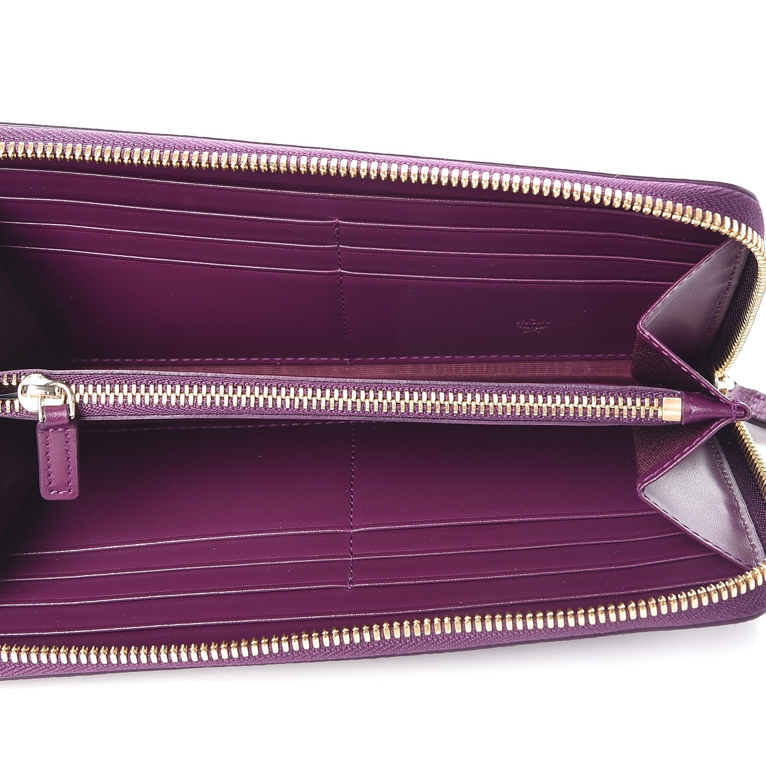 MCM Calfskin Fontanellas Park Avenue Milla Zip Around Wallet Purple 5 of 10