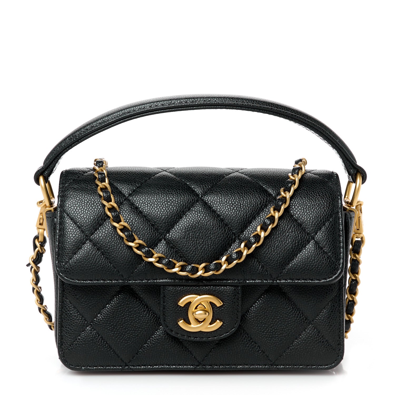 Chanel Caviar Quilted Mini Top Handle Flap Black 1 of 12
