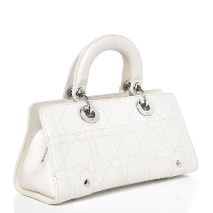 Christian Dior Calfskin Cannage Stitched Small Lady East West Lady Dior White 3 of 12