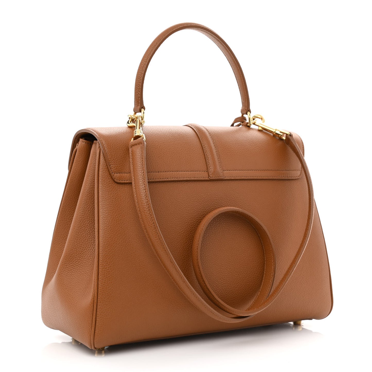 Grained Calfskin Classique 16 Top Handle Bag Tan