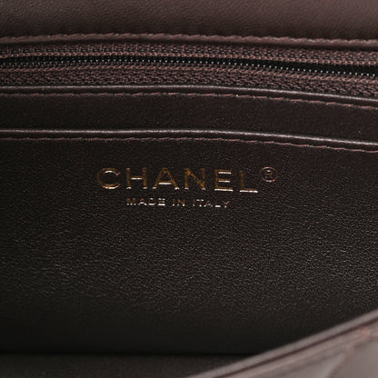 Chanel Lambskin Quilted Mini Rectangular Flap Dark Brown 6 of 16