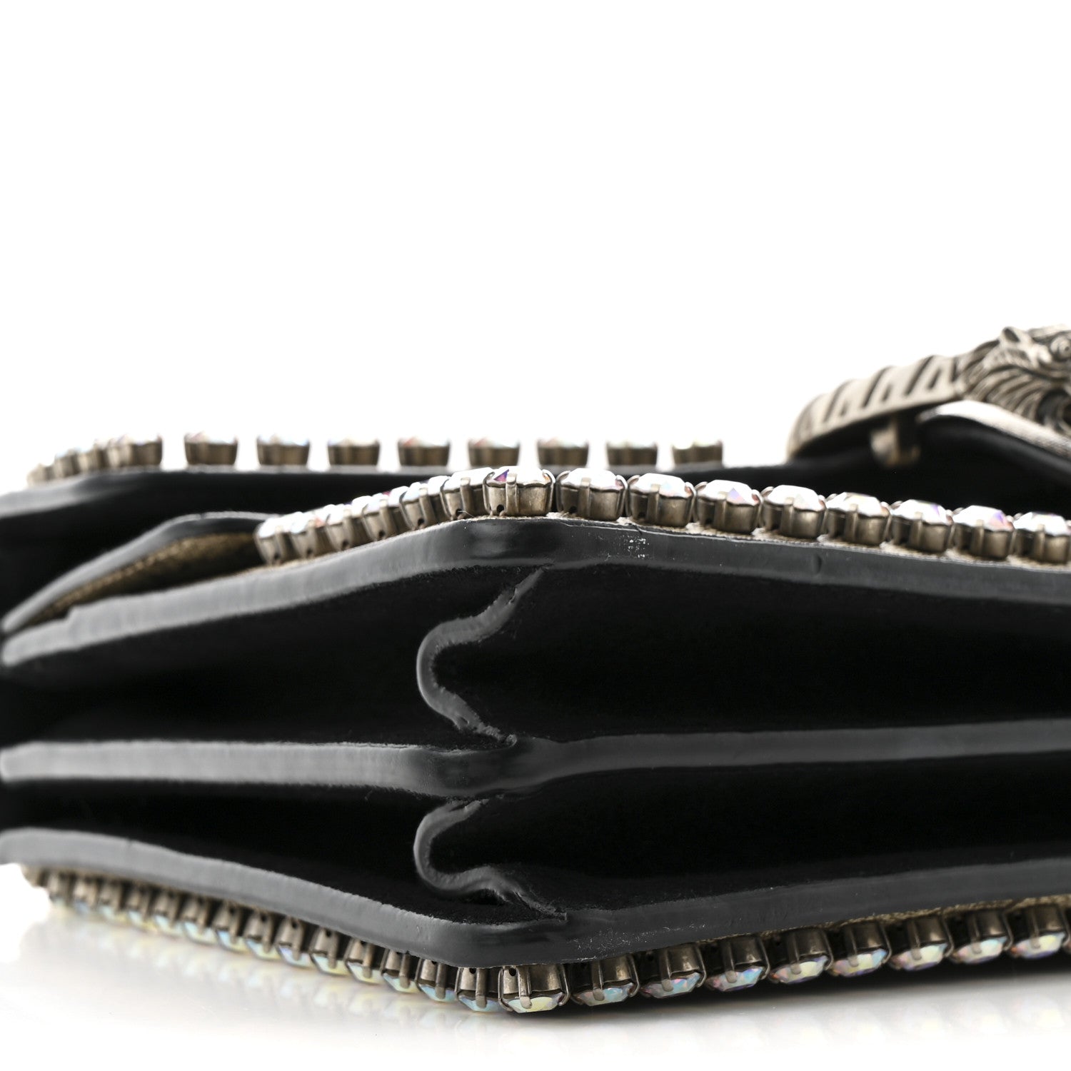 Gucci GG Supreme Monogram Crystal Small Dionysus Shoulder Bag Black 10 of 12