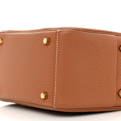 Hermes Taurillon Clemence Mini Lindy 20 Gold 10 of 11