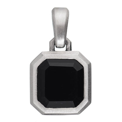 David Yurman Sterling Silver Emerald Cut Black Onyx Amulet Enhancer Pendant 1 of 4