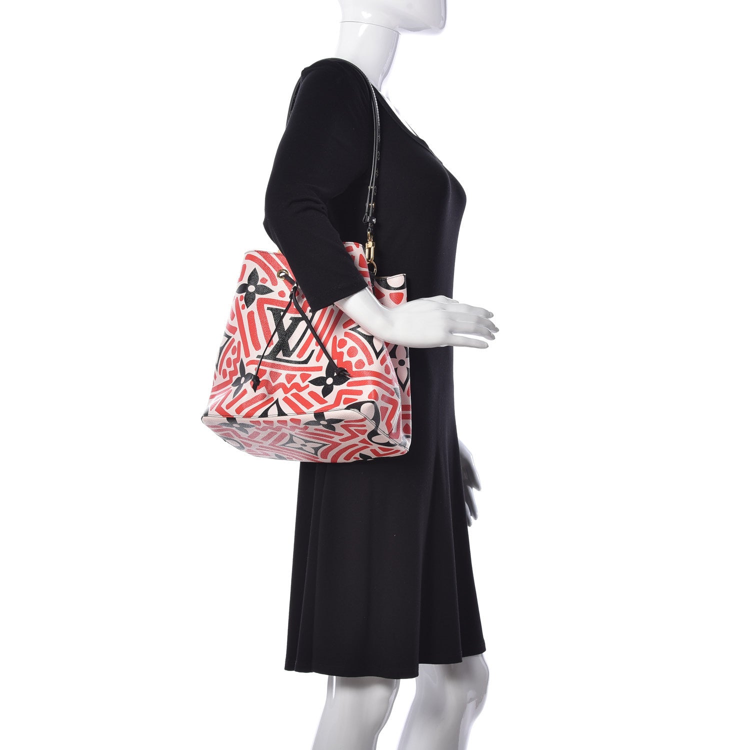 Louis Vuitton Monogram Giant Crafty NeoNoe MM Creme Rouge Black 2 of 12
