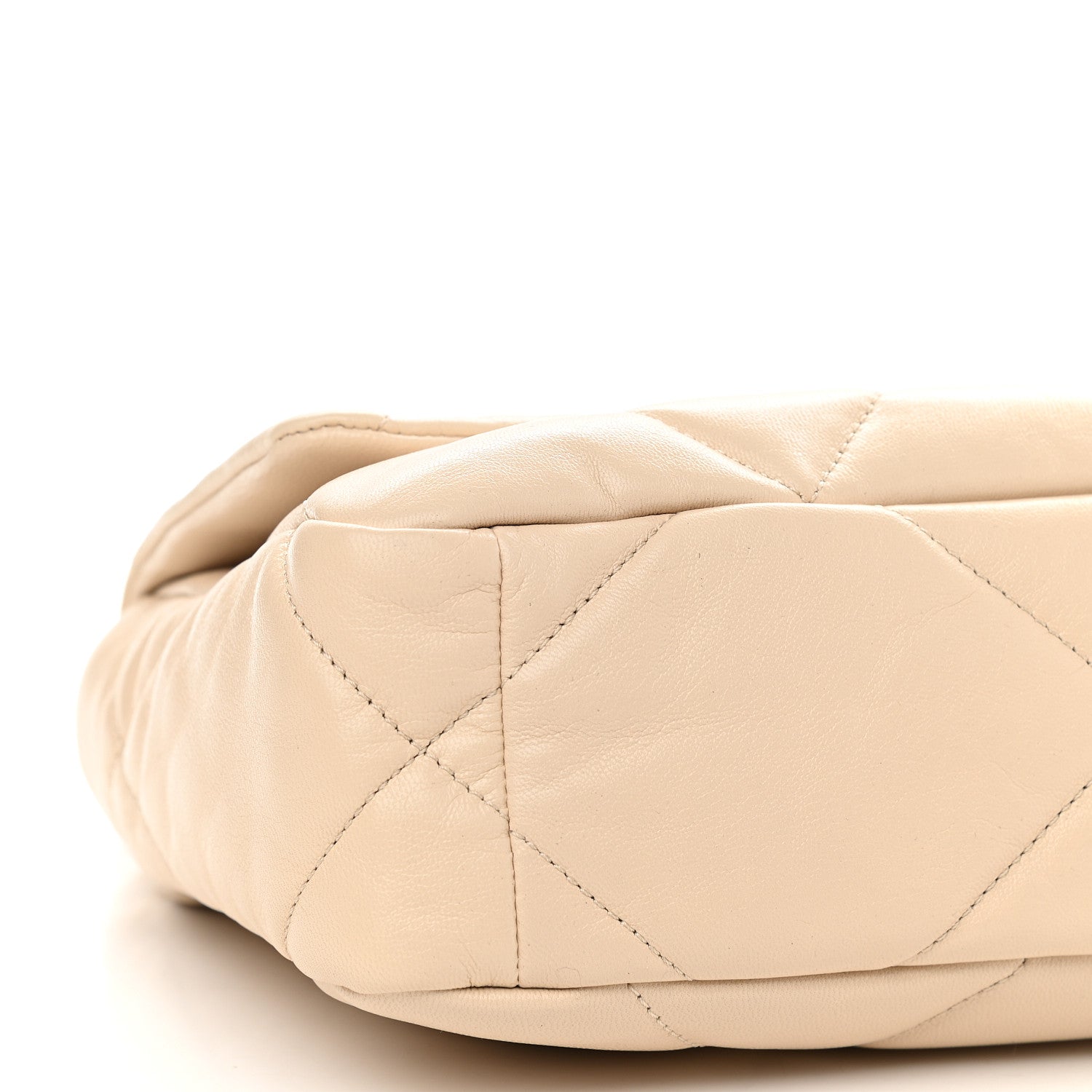 Chanel Goatskin Quilted Medium Chanel 19 Flap Light Beige 8 of 9