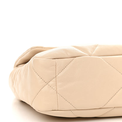 Chanel Goatskin Quilted Medium Chanel 19 Flap Light Beige 8 of 9