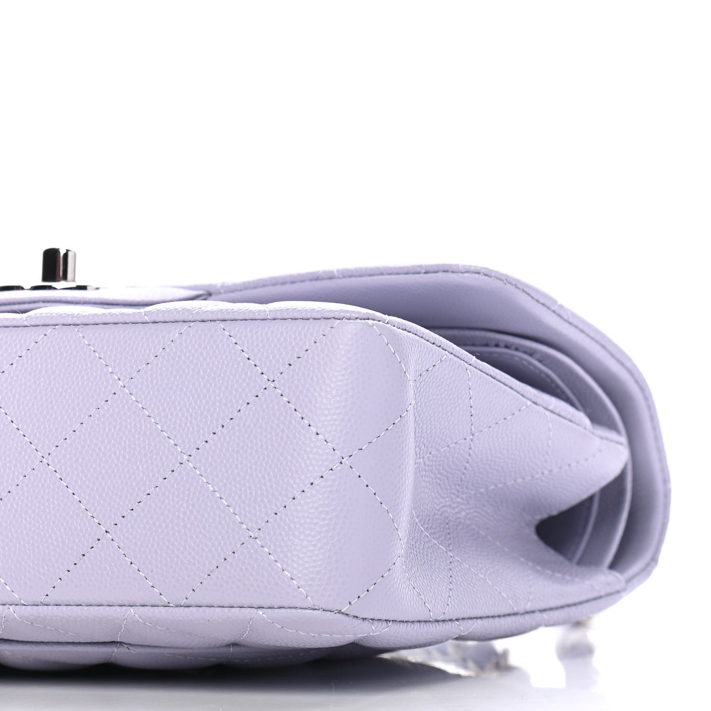 Caviar Quilted Small Double Flap Light Purple
