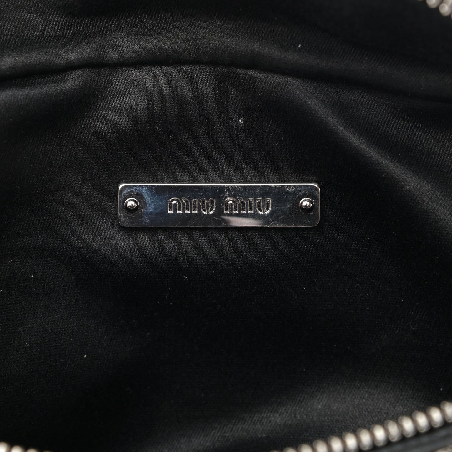 Nappa Crystal Fringe Belt Bag Black
