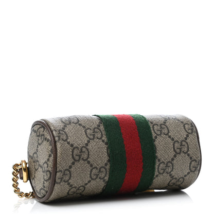 Gucci GG Supreme Monogram Web Ophidia Barrel Coin Purse Beige New Acero 3 of 4