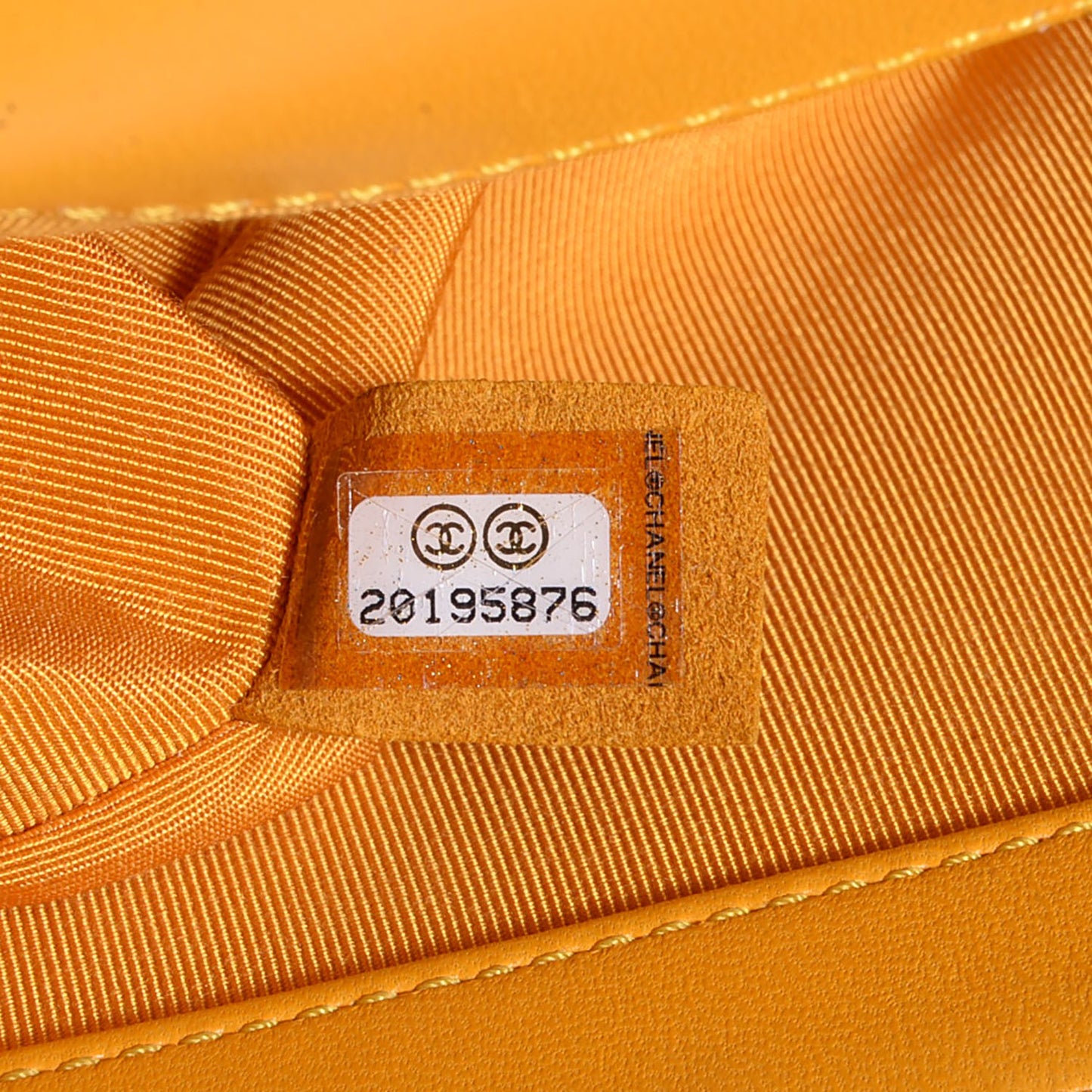 Lambskin Quilted Medium Boy Flap Yellow