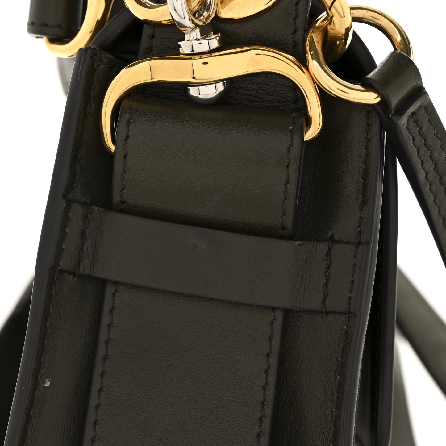 Calfskin Suede Large Tess Bag Deep Forest
