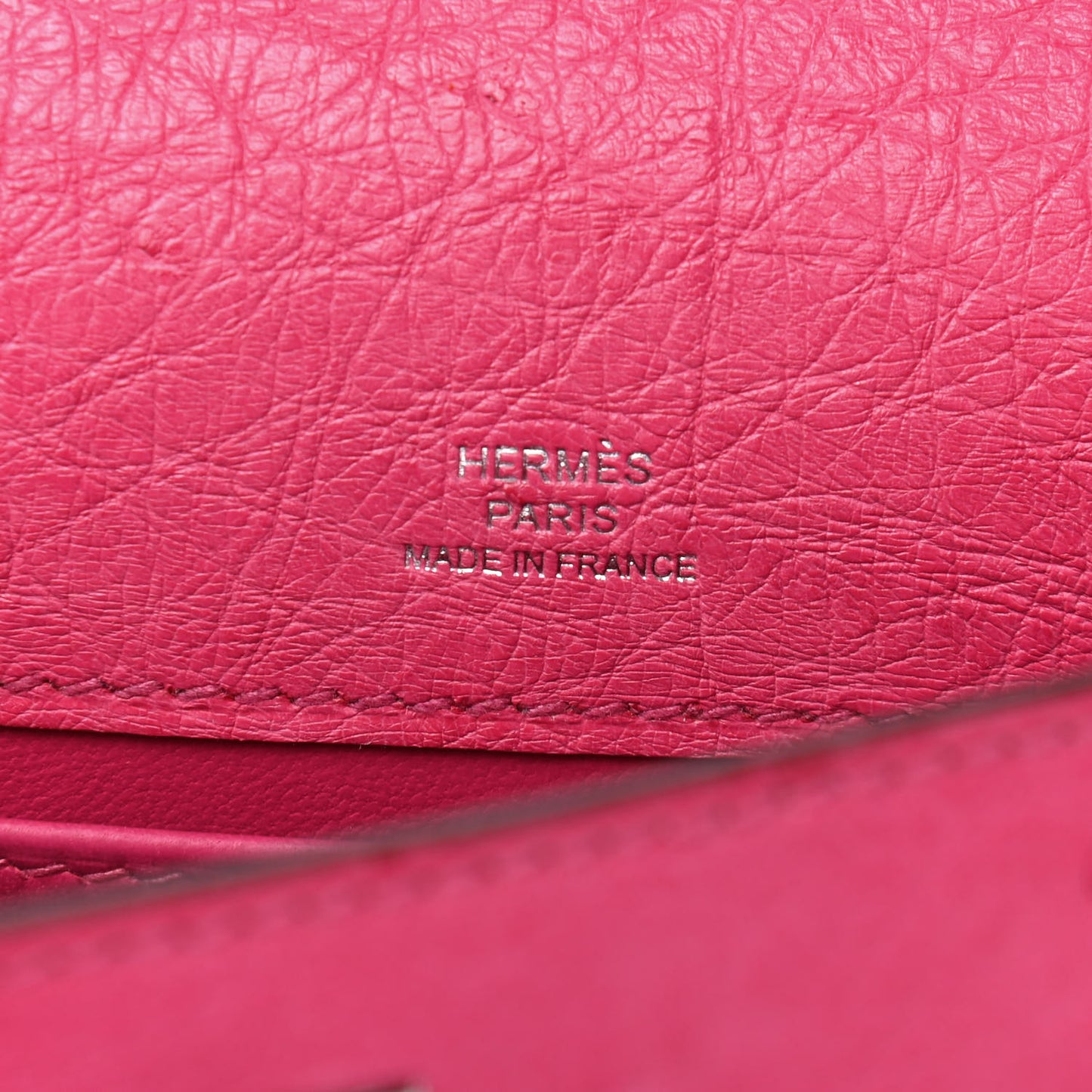 Ostrich Kelly Pochette Rose Tyrien
