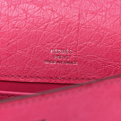 Hermes Ostrich Kelly Pochette Rose Tyrien 6 of 8