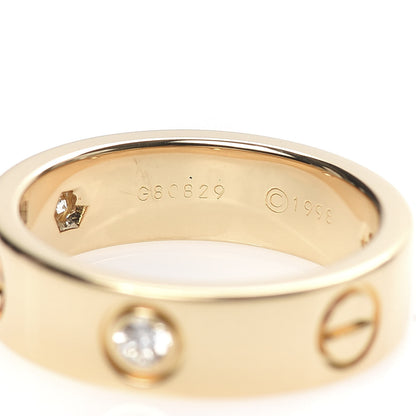 Cartier 18K Yellow Gold 3 Diamond 5.5mm LOVE Ring 53 6.25 4 of 6