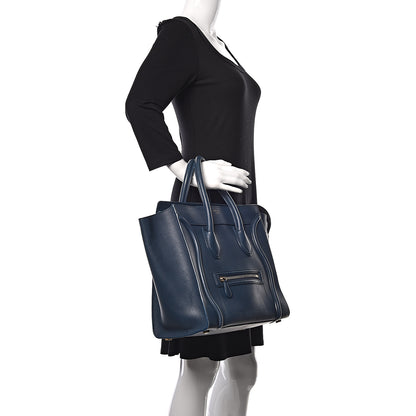 Celine Smooth Calfskin Mini Luggage Deepsea 2 of 14