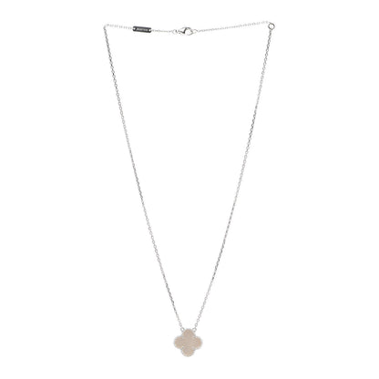 Van Cleef & Arpels 18K White Gold Mother of Pearl Vintage Alhambra Pendant Necklace 3 of 5
