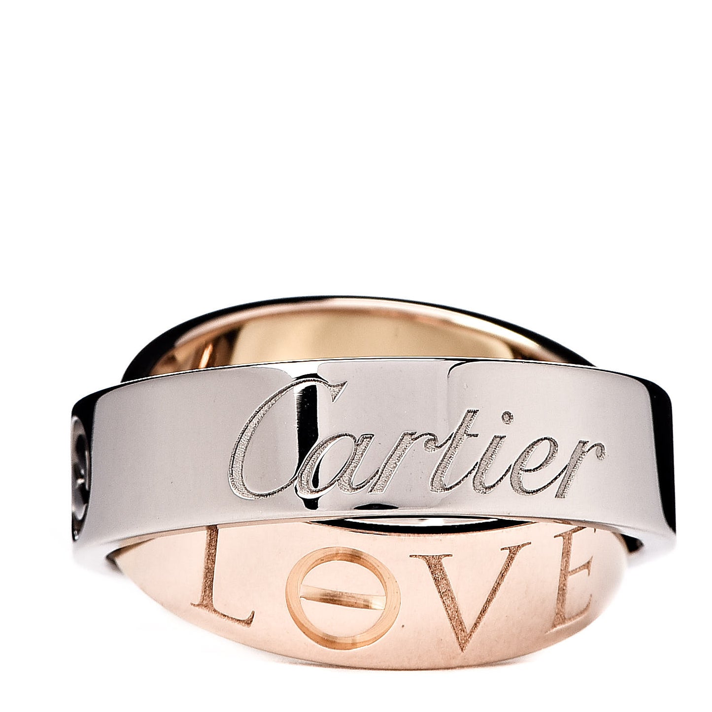 18K White Pink Gold 5.5mm Astro LOVE Ring 50 5.5