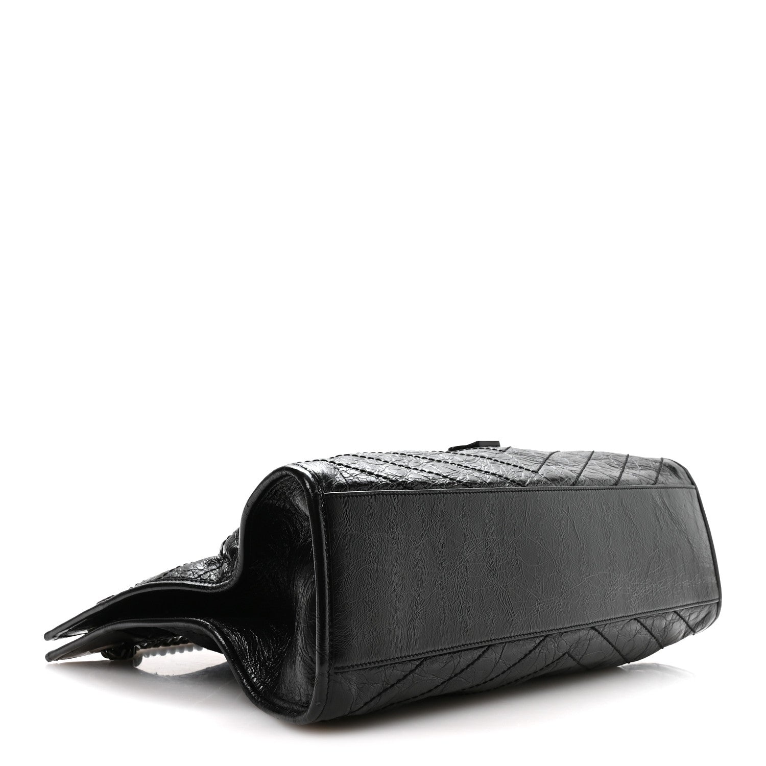 Saint Laurent Crinkled Calfskin Matelasse Monogram Medium Niki Shopper Tote Black 4 of 10