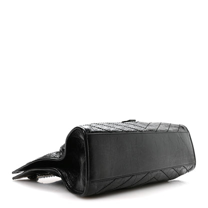 Saint Laurent Crinkled Calfskin Matelasse Monogram Medium Niki Shopper Tote Black 4 of 10