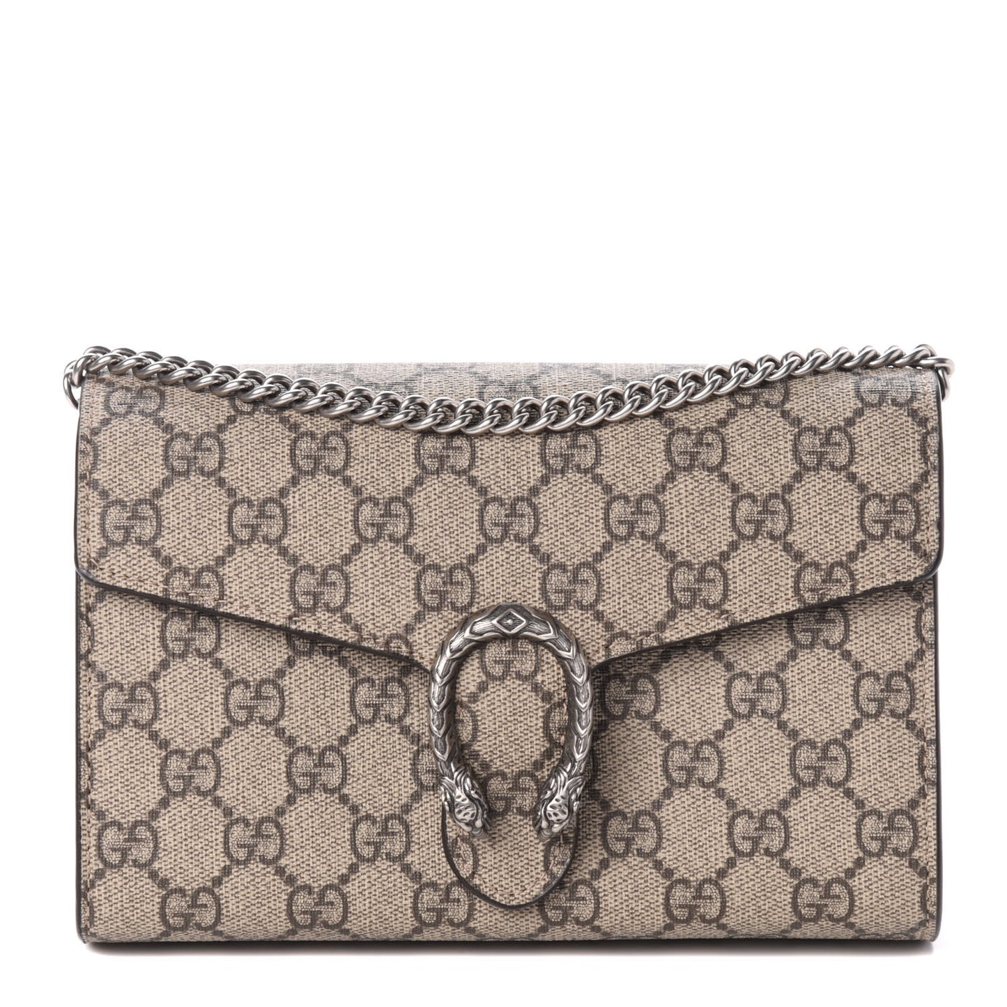GG Supreme Monogram Mini Dionysus Chain Wallet Beige Taupe