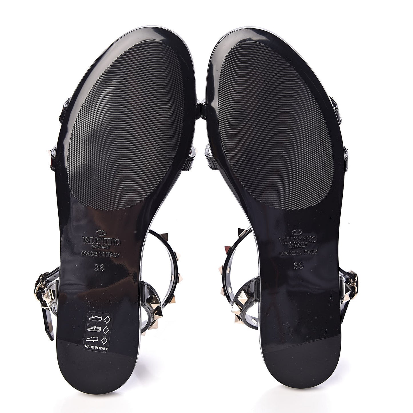 PVC Jelly Rockstud Caged Sandals 36 Black