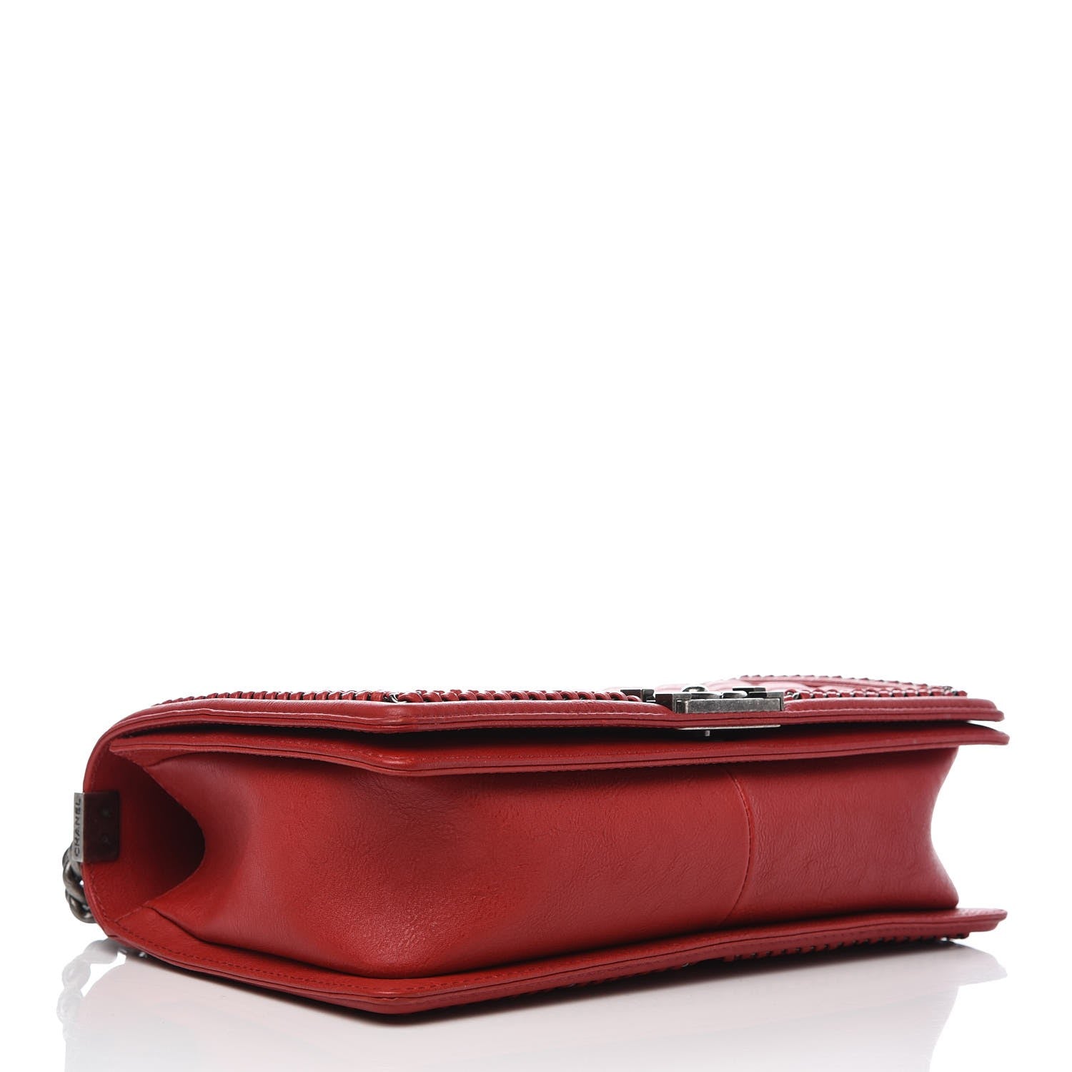 Chanel Calfskin Quilted New Medium Boy Top Handle Flap Red 5 of 10