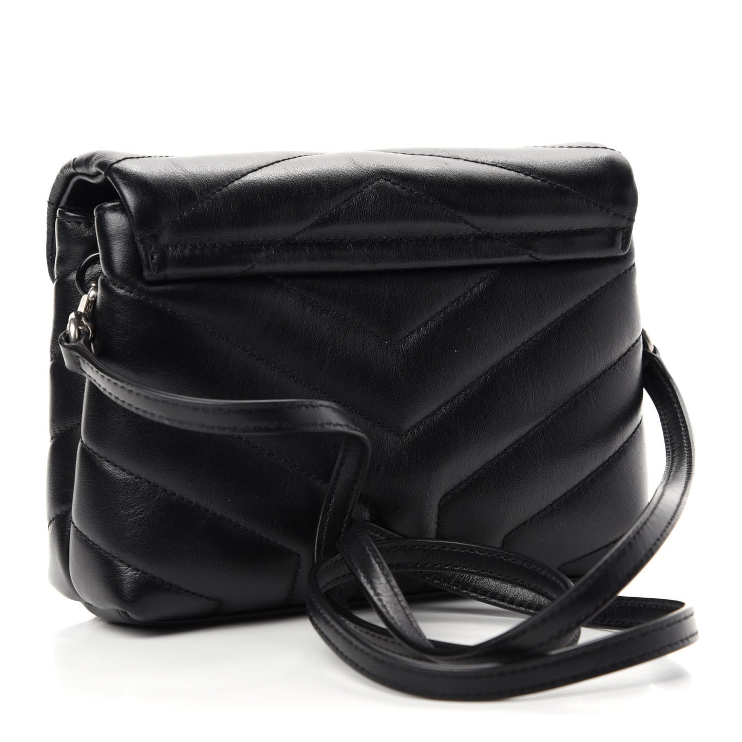 Calfskin Y Quilted Monogram Toy Loulou Crossbody Bag Black