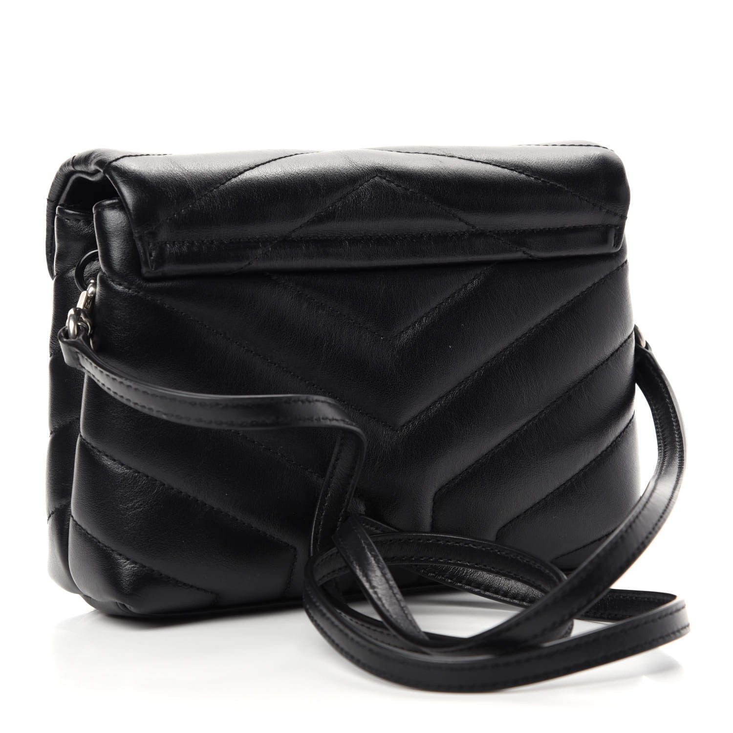 Saint Laurent Calfskin Y Quilted Monogram Toy Loulou Crossbody Bag Black 3 of 11