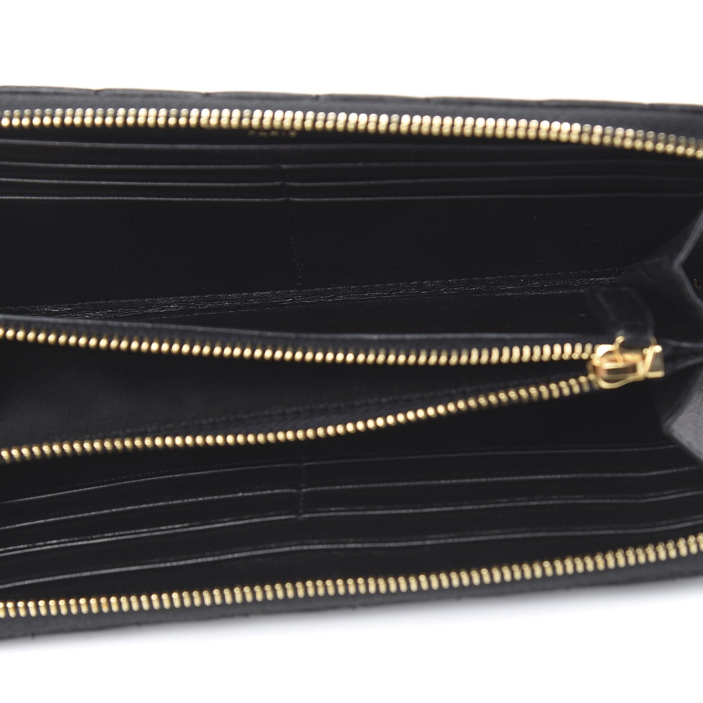 Lambskin Matelasse Monogram Vicky Continental Wallet Black