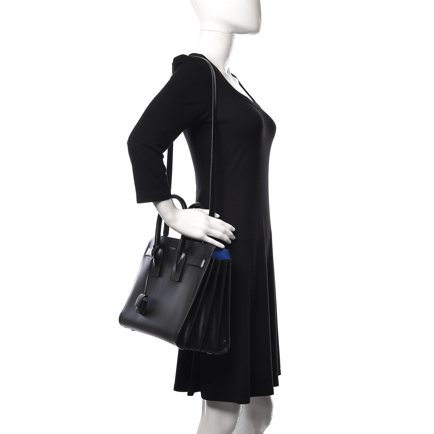 Calfskin Small Sac De Jour Black