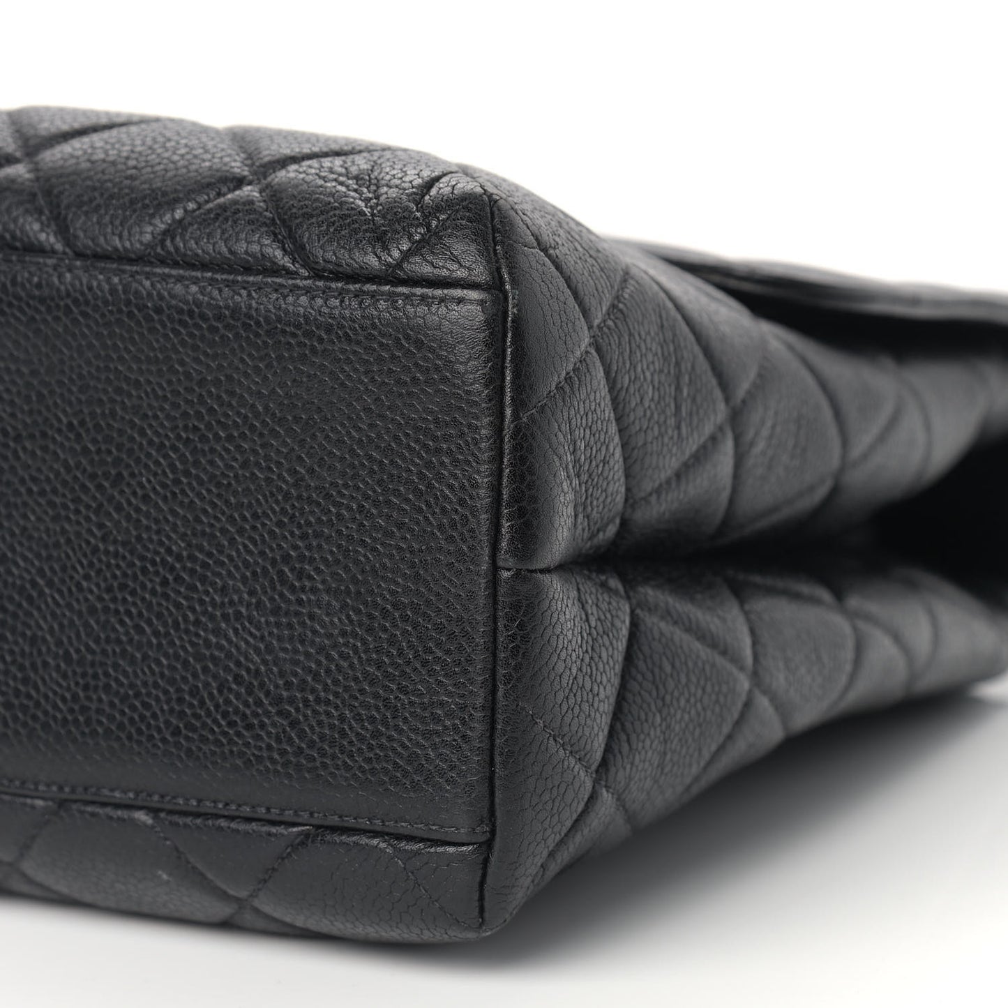 Caviar Quilted Jumbo Kelly Flap Black