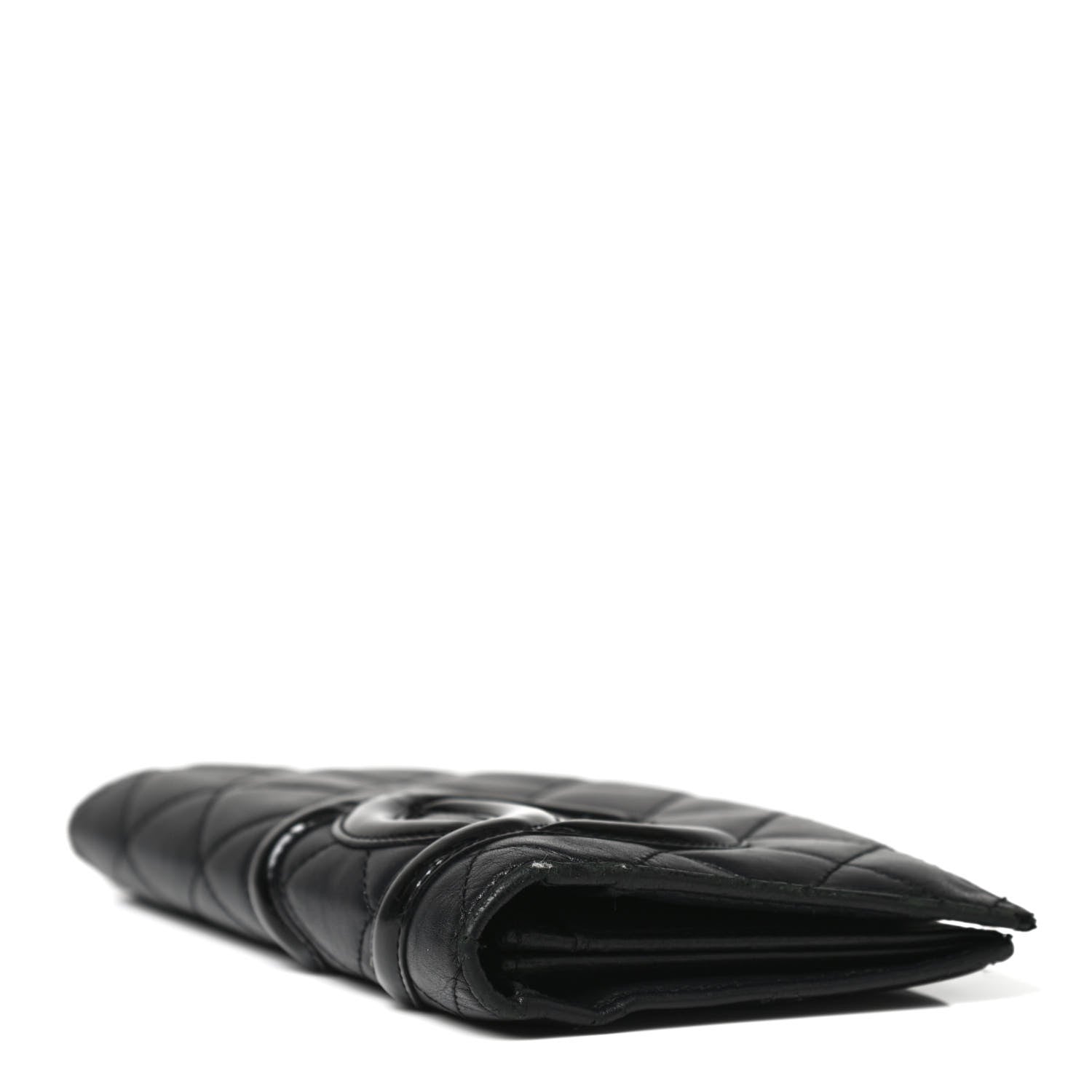 Chanel Calfskin Quilted Cambon Yen Wallet Black 3 of 6