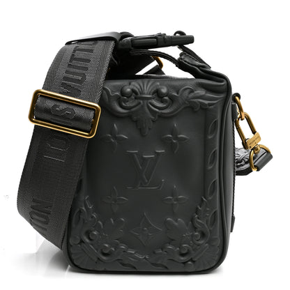 Louis Vuitton Calfskin Monogram Embossed Cruiser Messenger Dark Shadow Gray 1 of 9