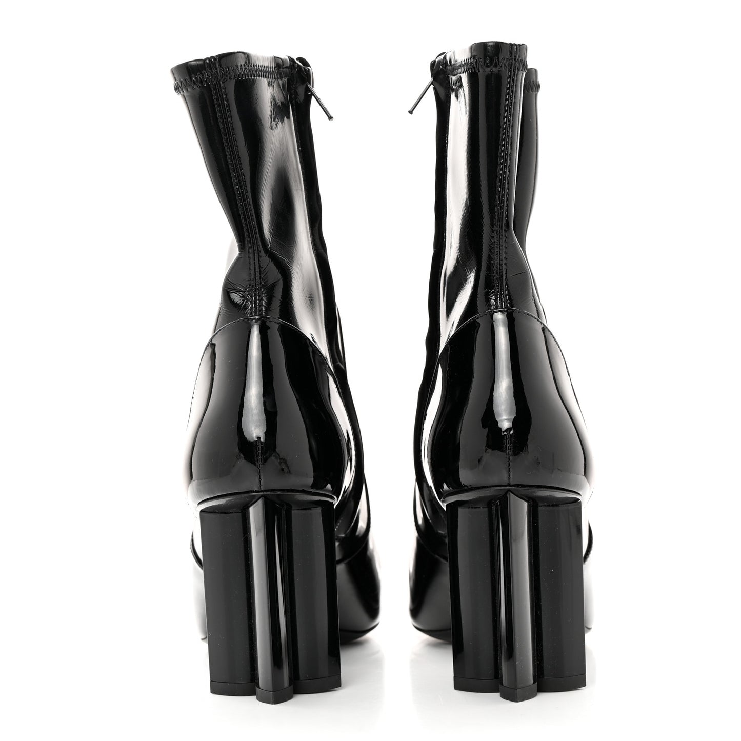 Patent Silhouette Ankle Boots 38 Black