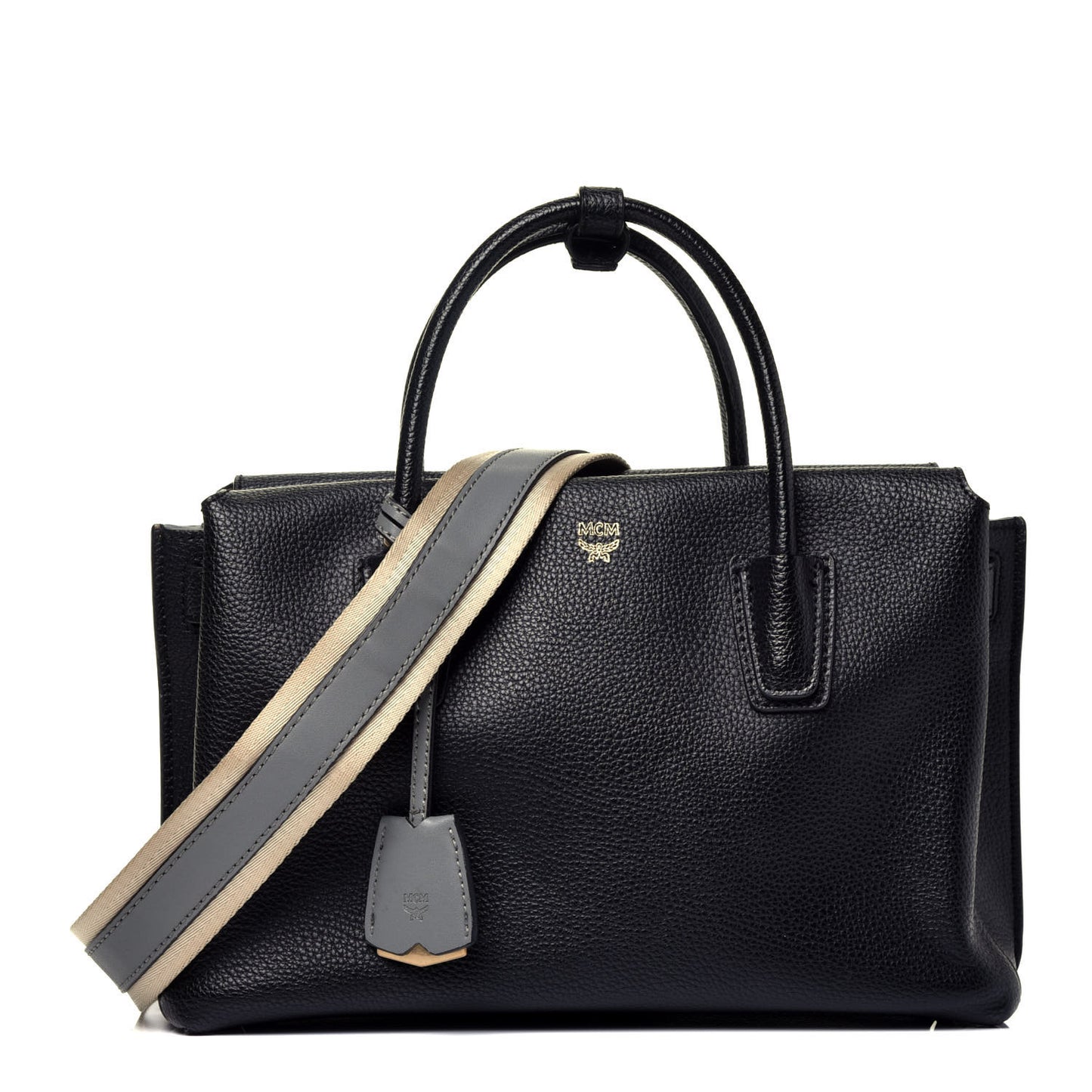 Grained Calfskin Medium Milla Tote Black