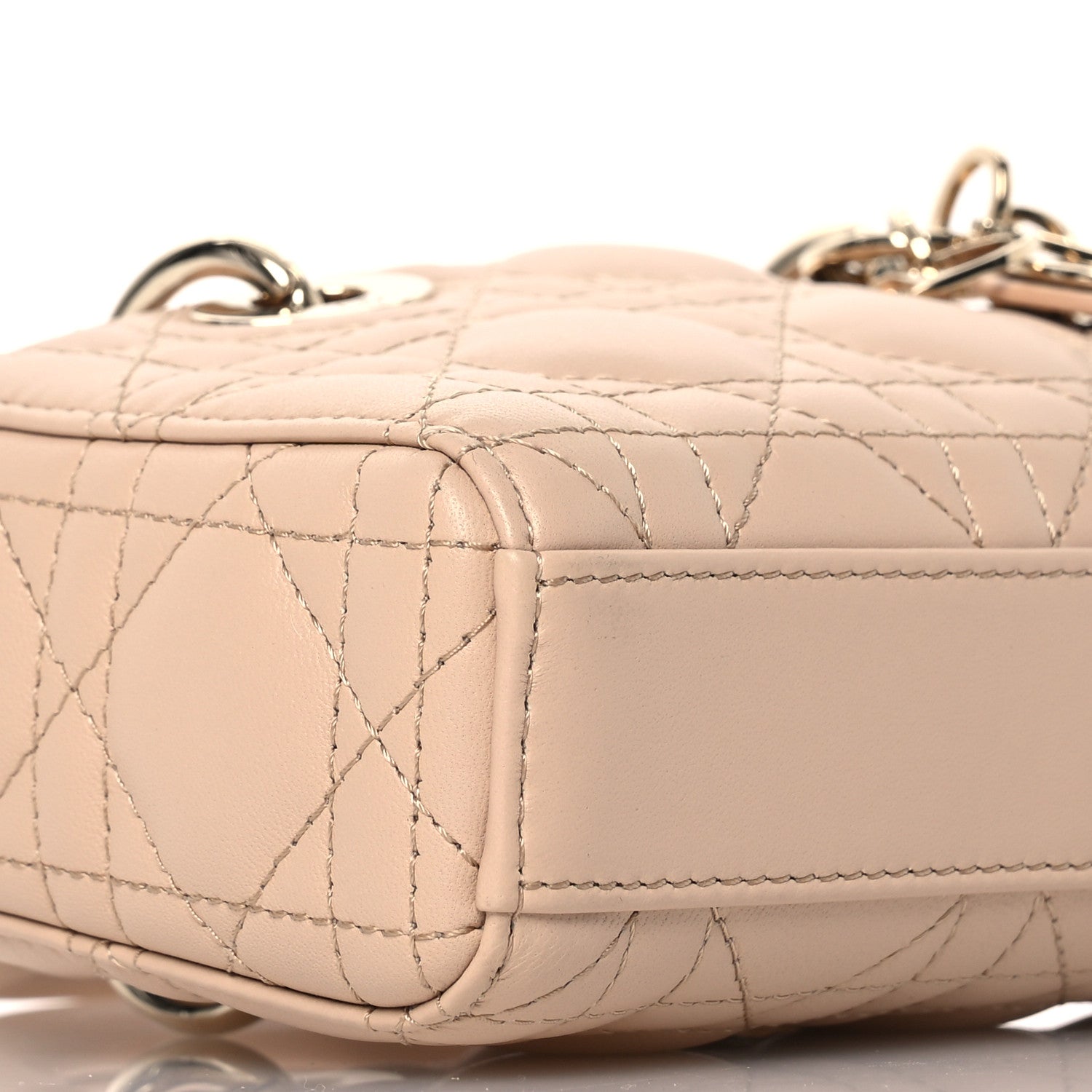 Christian Dior Lambskin Cannage Micro Lady D-Joy Sand Rose 9 of 11