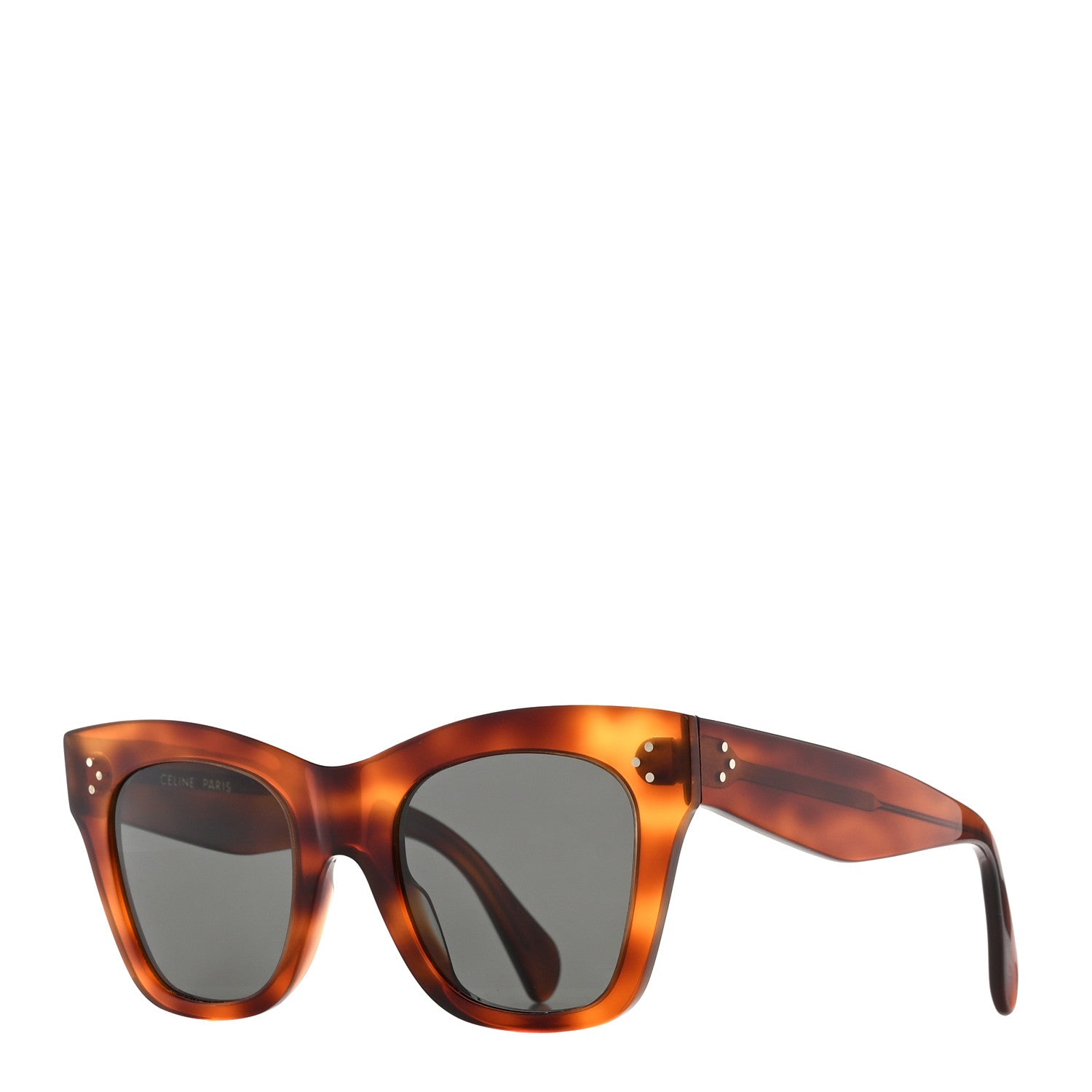 Celine Acetate Polarized Cat Eye Sunglasses CL4004IN Havana 1 of 6