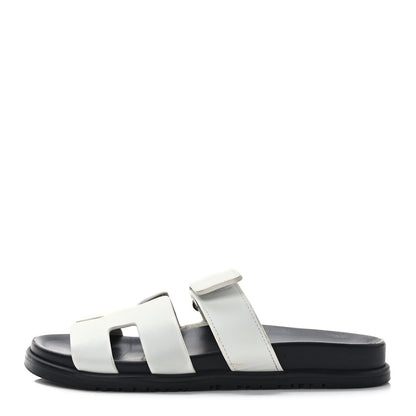 Hermes Calfskin Womens Chypre Sandals 39 White 1 of 10