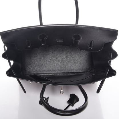 Hermes Toile Box Potamus Birkin 35 Black Rouge H 7 of 24