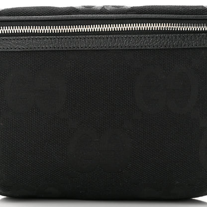 Gucci Monogram Jumbo GG Textured Dollar Calfskin Web Belt Bag Black 8 of 10
