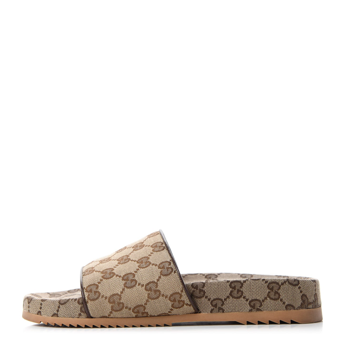 Canvas GG Monogram Mens Slide Sandals 6 Beige