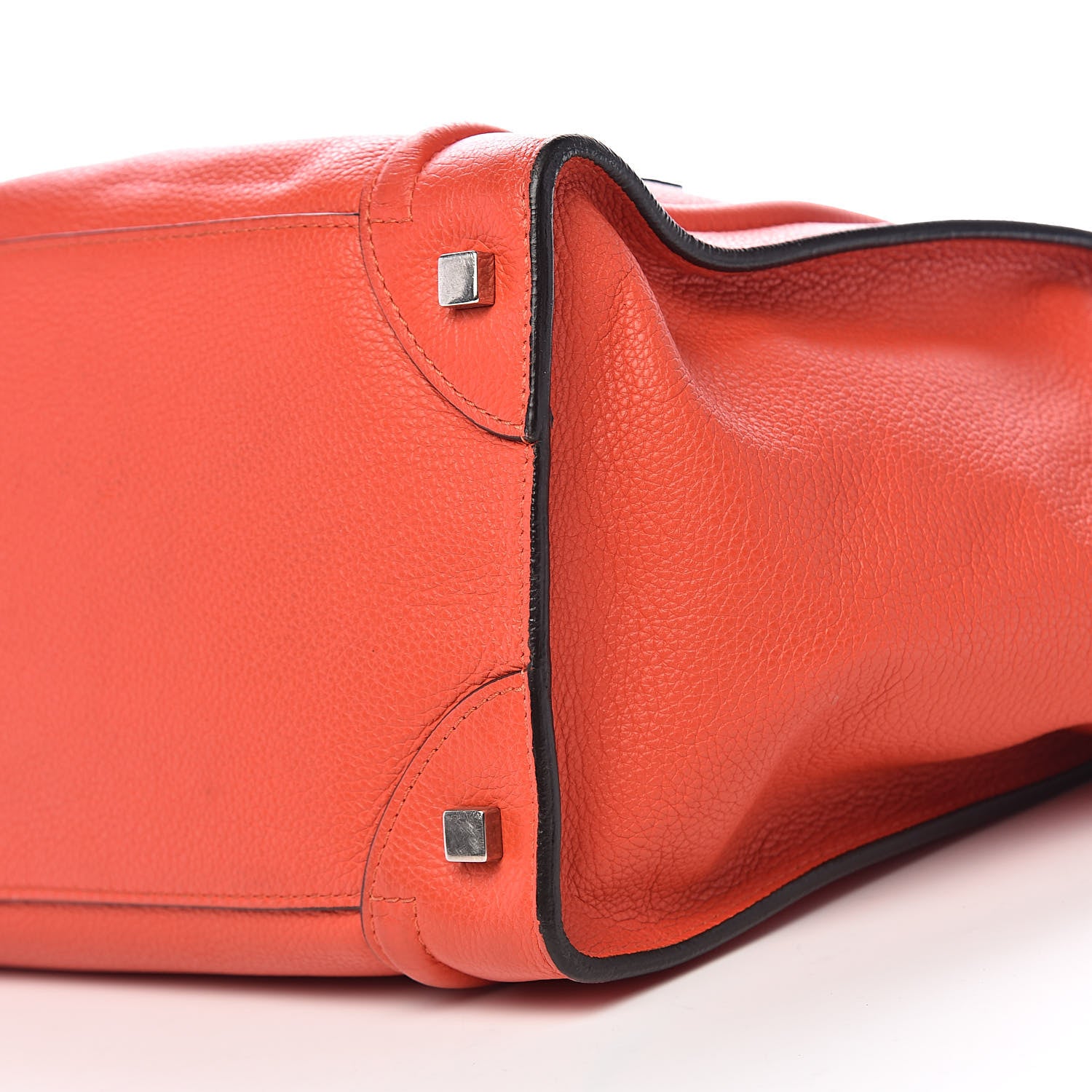 Celine Drummed Calfskin Mini Luggage Coquelicot 11 of 14