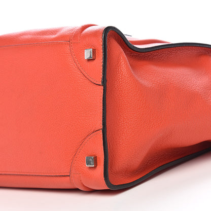 Celine Drummed Calfskin Mini Luggage Coquelicot 11 of 14