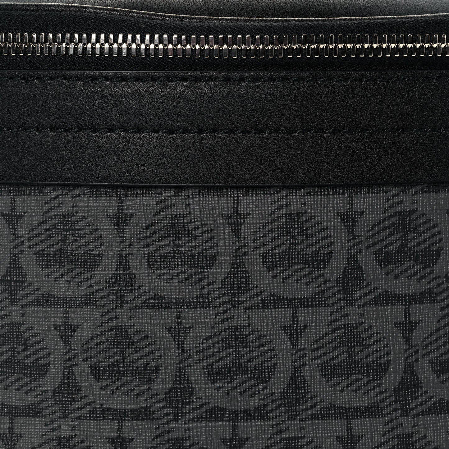 Gancini Monogram Calfskin Waist Bag Black Grey